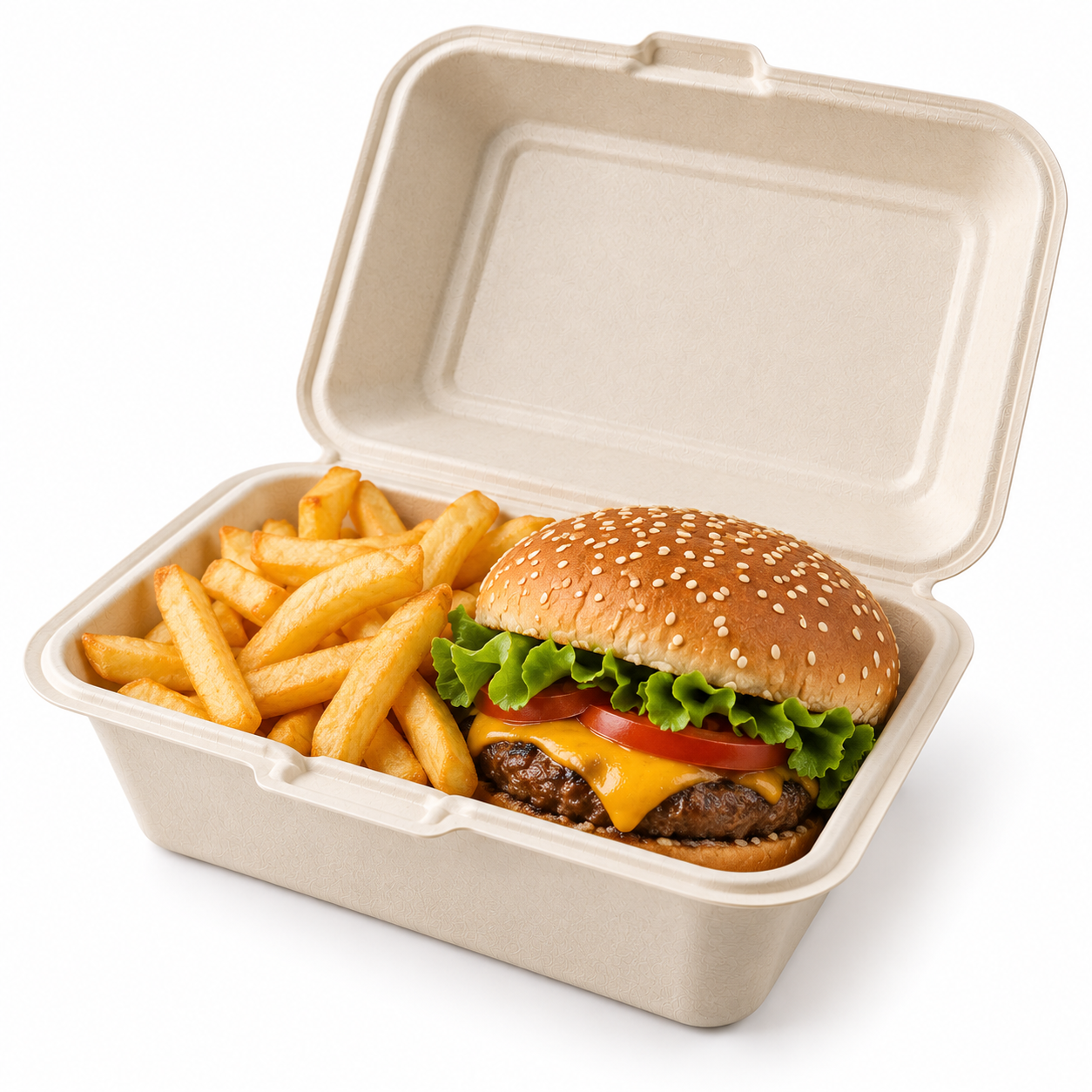 Food Box 7 x 5 Bagasse with Food HB9 HP9